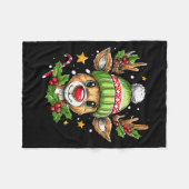 Dude Reindeer Christmas Lights Cozy Reindeer Boy X Fleece Deken (Voorkant (Horizontaal))