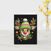 Dude Reindeer Christmas Lights Cozy Reindeer Boy X Kaart (Gele Bloem)