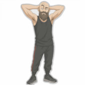 DuDe relaxte houding Sticker (Voorkant)