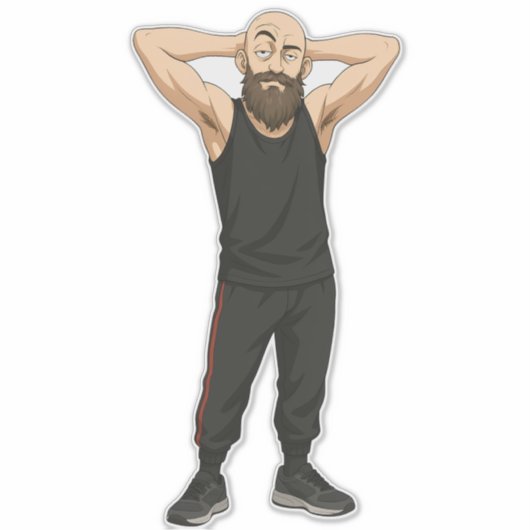 DuDe relaxte houding Sticker (Voorkant)