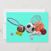 Dude Sports verjaardagsfeestje bedankt kaart (Achterkant)