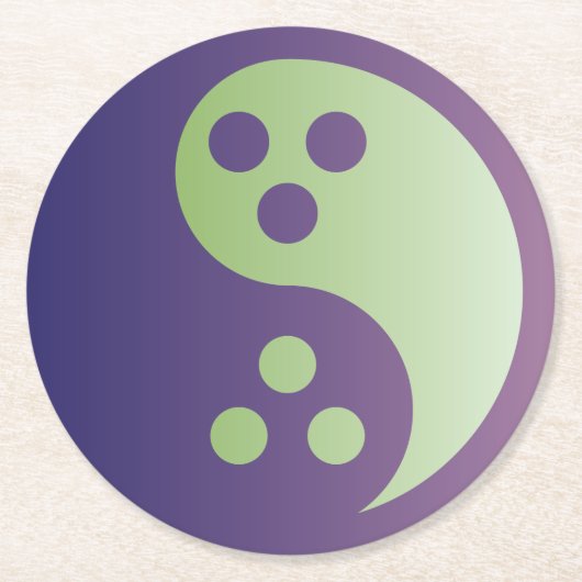 Dudeism Yin Yang Onderzetter (ronde) (Voorkant)