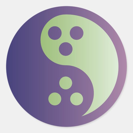 Dudeism Yin Yang Sticker (grote cirkel) (Voorkant)