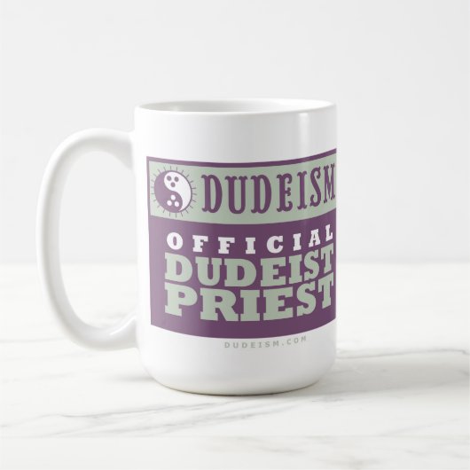 Dudeïsme Officiële Dudeist Priest Mok (Variatie 2) (Links)