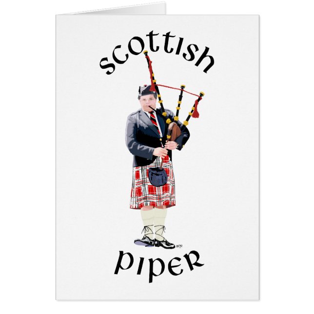 Dudelsackspeler in rode kilt (Voorkant)
