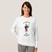 Dudelsackspeler in rode kilt t-shirt (Voorkant volledig)