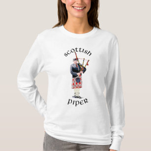 Dudelsackspeler in rode kilt t-shirt