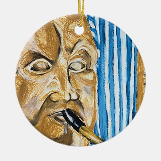Dudelsackspeler Keramisch Ornament (Voorkant)