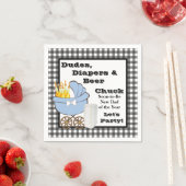 Dudes, Diapers en Beer Papa Shower Party Napkins Servet (Insitu)