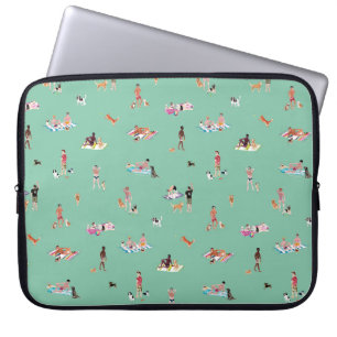 DUDES en HONDEN STRAND Mint Laptop Sleeve
