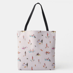 DUDES en HONDEN STRAND Neutraal Zand Tote Bag