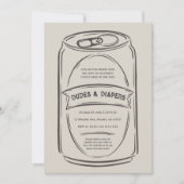 Dudes en luiers Baby shower uitnodiging voor manne (Voorkant)