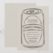 Dudes en luiers Baby shower uitnodiging voor manne (Voorkant / Achterkant)