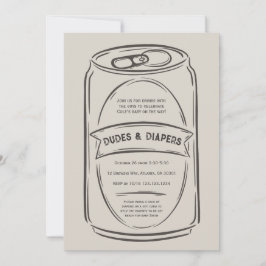 Dudes en luiers Baby shower uitnodiging voor manne