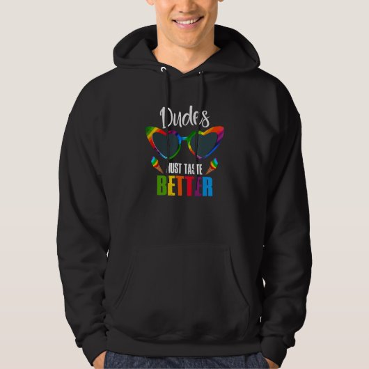 Dudes Just Taste Better  Gay Pride Month LGBT Rain Hoodie (Voorkant)