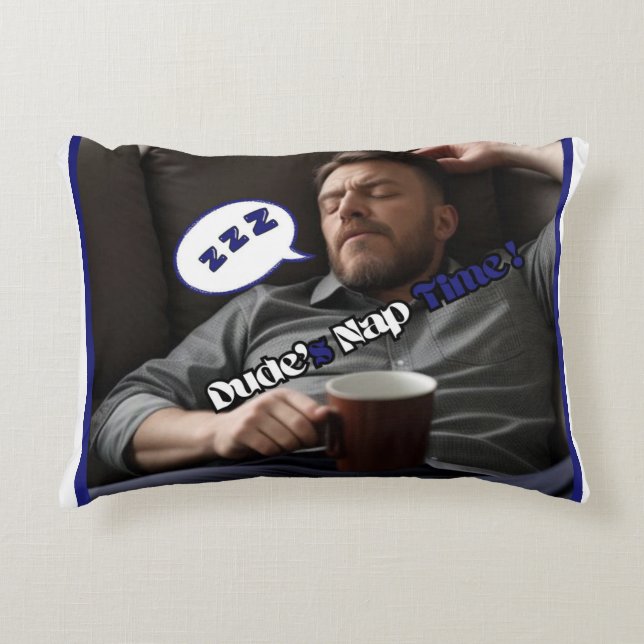 Dude's Nap Time Accent Pillow Kussen (Voorkant)
