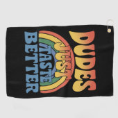 Dudes Proef gewoon Betere Rainbow Gay Pride  Golfhanddoek (Horizontaal)