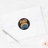 Dudes Proef gewoon Betere Rainbow Gay Pride  Ronde Sticker (Envelop)