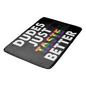 Dudes proeven gewoon beter gay pride cadeau idee badmat (Gekanteld)