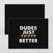 Dudes proeven gewoon beter gay pride cadeau idee briefkaart (Voorkant / Achterkant)