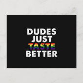 Dudes proeven gewoon beter gay pride cadeau idee briefkaart (Voorkant)