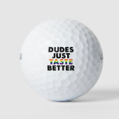 Dudes proeven gewoon beter gay pride cadeau idee golfballen (Voorkant)