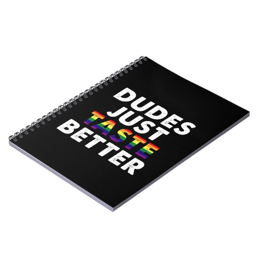 Dudes proeven gewoon beter gay pride cadeau idee notitieboek (Linkerzijde)