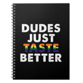 Dudes proeven gewoon beter gay pride cadeau idee notitieboek (Voorkant)