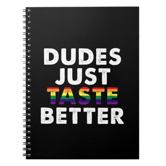 Dudes proeven gewoon beter gay pride cadeau idee notitieboek (Voorkant)