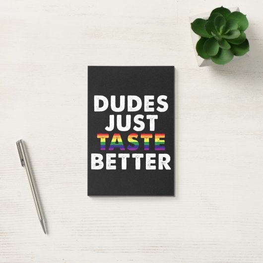 Dudes proeven gewoon beter gay pride cadeau idee post-it® notes (Kantoor)