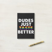 Dudes proeven gewoon beter gay pride cadeau idee post-it® notes (Op bureau)