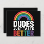 Dudes proeven gewoon beter Grappig Gay Pride LGBTQ Briefkaart (Voorkant / Achterkant)