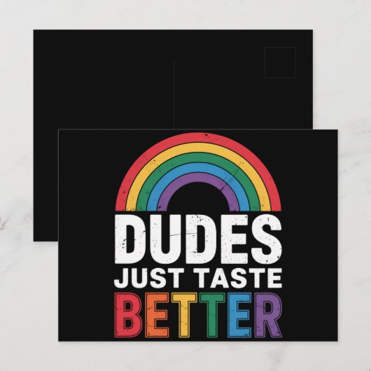 Dudes proeven gewoon beter Grappig Gay Pride LGBTQ Briefkaart (Voorkant / Achterkant)