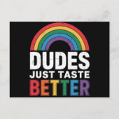Dudes proeven gewoon beter Grappig Gay Pride LGBTQ Briefkaart (Voorkant)