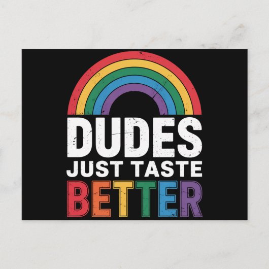 Dudes proeven gewoon beter Grappig Gay Pride LGBTQ Briefkaart (Voorkant)