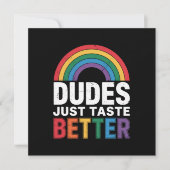 Dudes proeven gewoon beter Grappig Gay Pride LGBTQ Kaart (Voorkant)