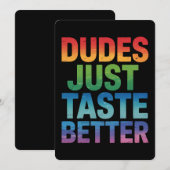 Dudes proeven gewoon beter Grappige Gay Pride LGBT Kaart (Voorkant / Achterkant)