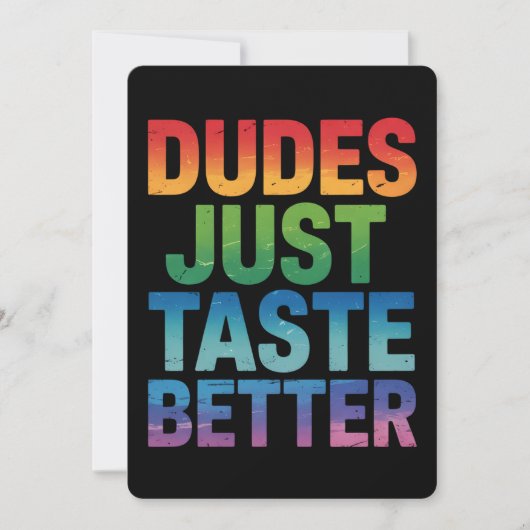 Dudes proeven gewoon beter Grappige Gay Pride LGBT Kaart (Voorkant)