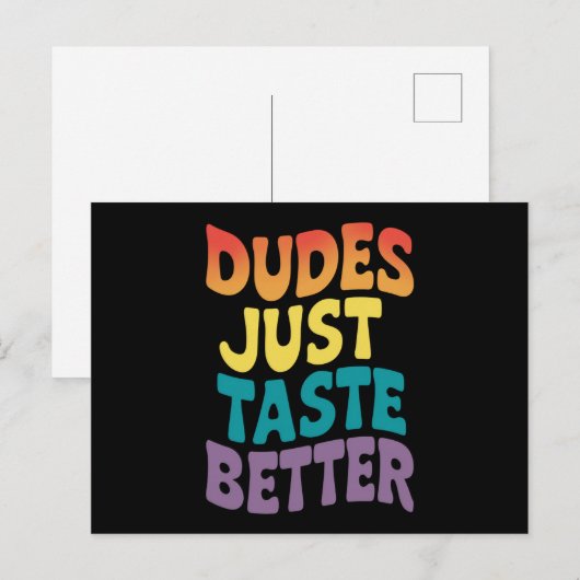 Dudes smaken gewoon beter Gay Pride  Briefkaart (Voorkant / Achterkant)