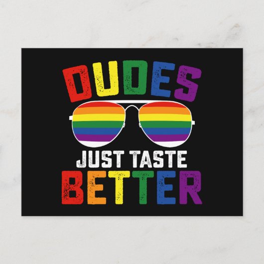 Dudes smaken gewoon beter grappige gay LGBT Pride Briefkaart (Voorkant)