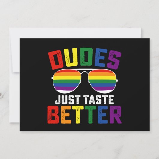 Dudes smaken gewoon beter grappige gay LGBT Pride Kaart (Voorkant)