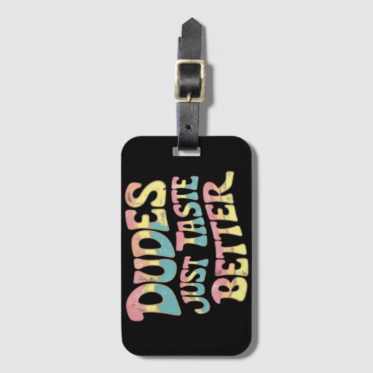 Dudes smaken gewoon beter LGBT Gay Pride Maand Bagagelabel (Voorkant (verticaal))