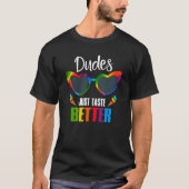 Dudes Smaken gewoon Betere Gay Pride Maand LGBT Re T-shirt (Voorkant)