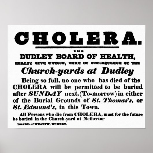 Dudley Board of Health Poster (Voorkant)
