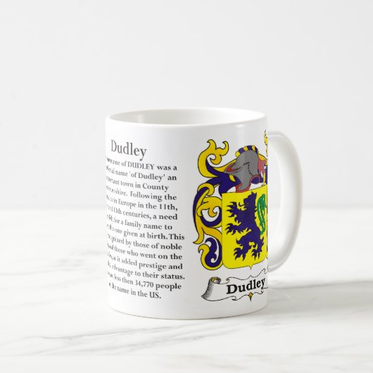 Dudley Family Coat of Arms Mok (Voorkant rechts)