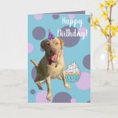Dudley Labrador Birthday Kaart (Gele Bloem)