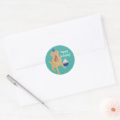Dudley Labrador Birthday Ronde Sticker (Envelop)