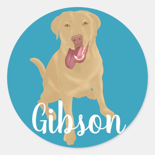 Dudley Labrador Classic Ronde Sticker (Voorkant)