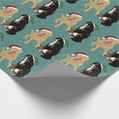 Dudley Labrador en Bernese Kerstmis  Cadeaupapier (Hoek)