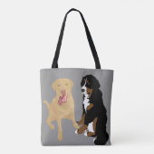Dudley Labrador en Bernese Mountain Dog Canvas tas (Achterkant)